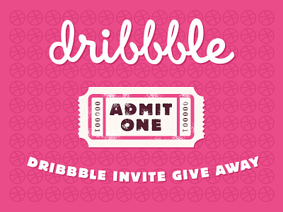Dribbble Give Away admission admit one available dribbble give away icon invite invites ticket