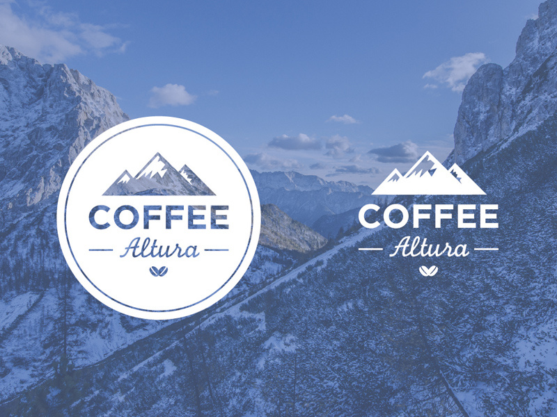 Coffee Altura logo design coffee branding brand mountain drink hot art direction graphic design coffee bean