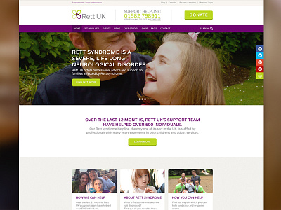 Rett UK awareness charity design design direction help responsive rett syndrome ui web design website