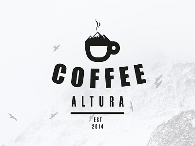 Coffee Altura 2 art direction birds brand branding coffee cup design drink graphic design logo mountain steam