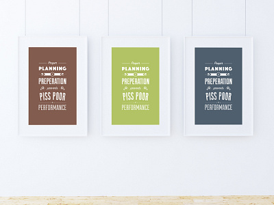 Seven P's colour design frame graphic design performance planning poster preparation typography