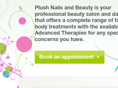 Plush Redesign beauty button graphic intro photoshop website