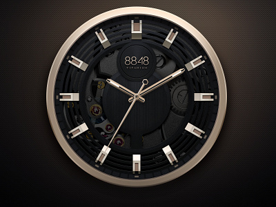 watch 7 black clock design gold icon metal security time ui watch