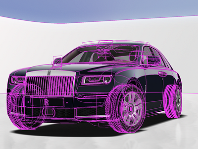 Mouse painted Rolls Royce automobile car drive engine ghost graphic design mouse drawing phantom ps tyre ui wallpaper
