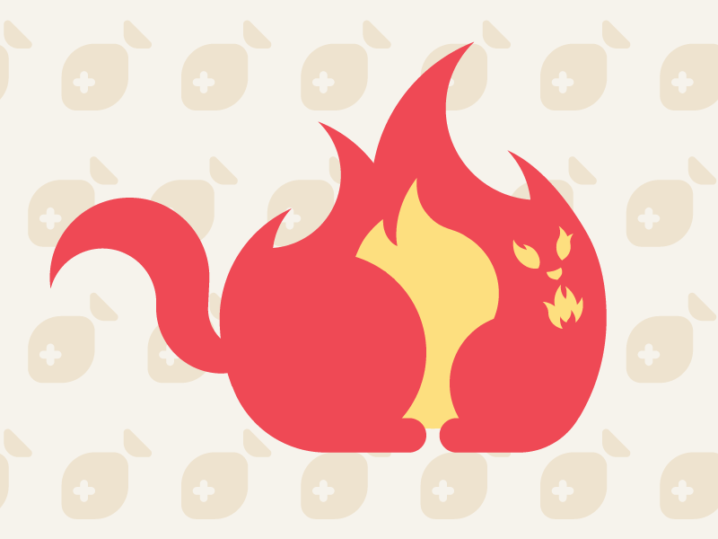 (another) Le Chat Fireside vector fire cat