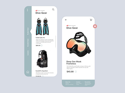 Daily UI - Dive App branding design flat graphic design illustrator typography ui ux web website