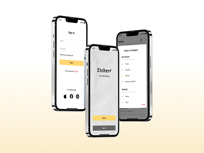 Etcher note taking app branding clean etcher notes ui