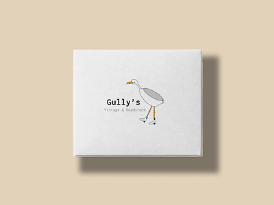 Gully's Thrift Store Logo Design branding chelsea boots clean playful seagull