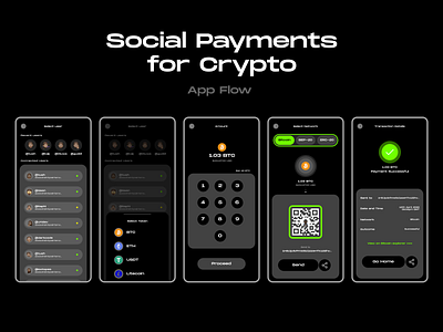 Crypto Social Payments app design ui ux