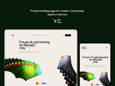 Landing page for iWoman app branding design logo ui ux