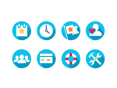 Our New Admin Dashboard Icons clock credit card dashboard group hammer icons life preserver member tools wrench