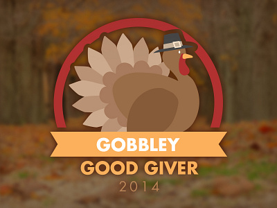 Gobbley Badge 2014 autumn badge challenge fall givegab gobble holiday pilgrim thanksgiving turkey volunteer volunteering