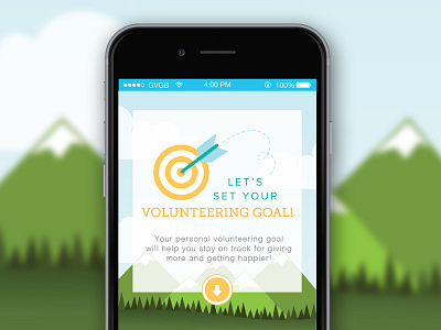 iOS Goal Setting arrow bow forest givegab goal ios mobile mountains target volunteer volunteering