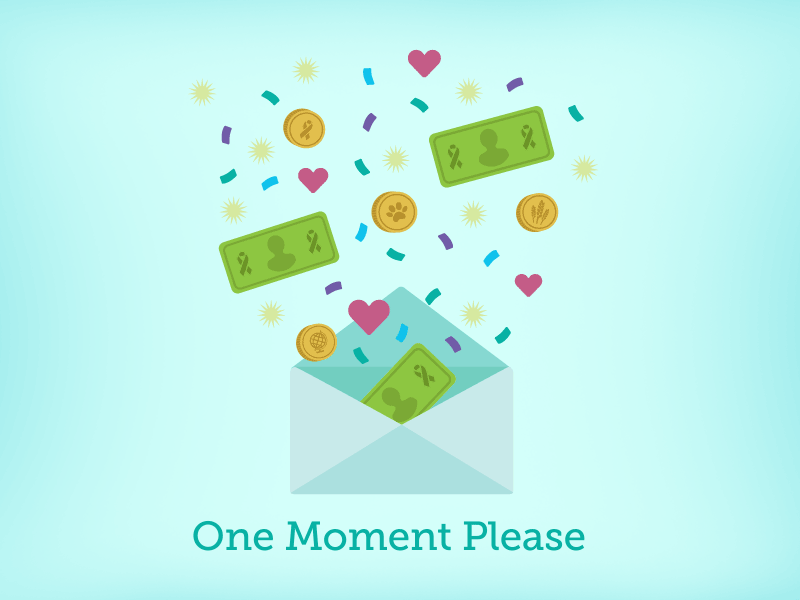 Donation Processing GIF coins confetti donation envelope gif givegab loading money processing