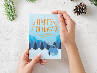 GiveGab Holiday Card branding card design gift graphic design greeting card holiday holiday card illustration print