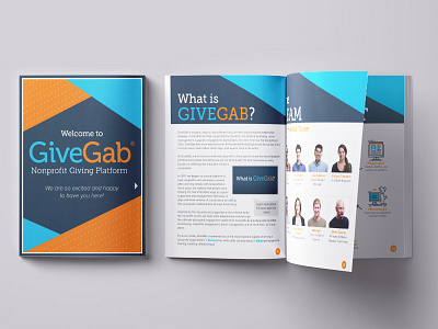 GiveGab Welcome Packet book design branding design employee packet graphic design information informational design