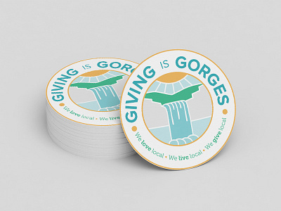 Giving Is Gorges Sticker branding charity event giving graphic design identity merchandise sticker sticker design volunteer
