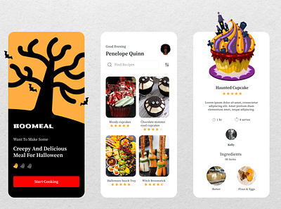 Recipe Daily UI 40 branding dailyui design figma food app food recipe illustration interface ios mobile app recipe spooky ui uidesign uiuxdesign vector