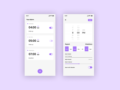 Alarm App alarm app design