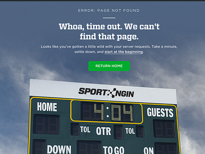 Sport Ngin.com: 404 Page 404 web design