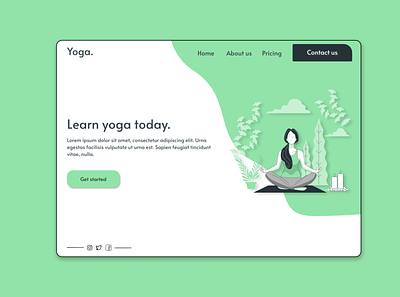 Yoga landing page design landing page design landingpage ui uidesign uiux uiuxdesigner ux uxdesign web web designer webdesign