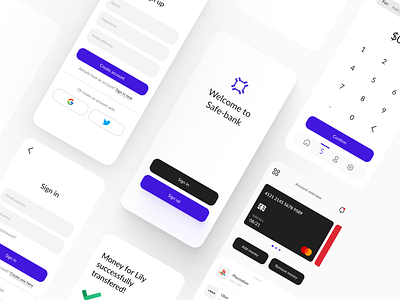 Safebank - Conceptual Bank app app design mobile design ui uidesign uiux uiuxdesigner ux uxdesign