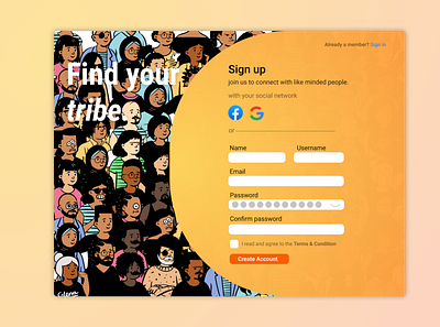 Sign up page. dailyui dailyuichallenge design designchallenge figma graphic design ui web design