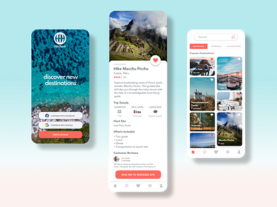 Wayfarer Travel Concept app design