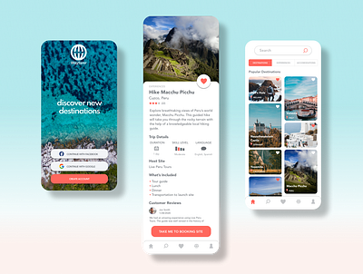 Wayfarer Travel Concept app design