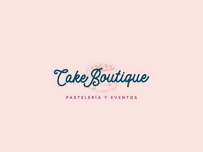 Cake Boutique branding design illustration logo minimal typography vector
