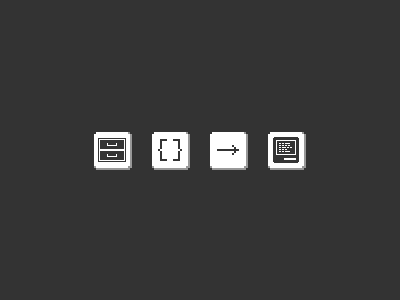 Devcharm Logos/icons 8bit arrow brackets computer css folders old school pixel