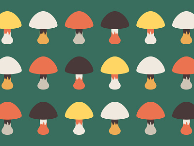 Mushrooms pattern. flat flaticons food foodicons icons illustration mushroom mushrooms