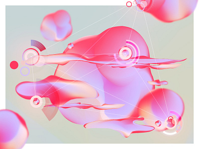 pinky thingy bubbles floating gradient illustrator liquid mesh metaballs vector