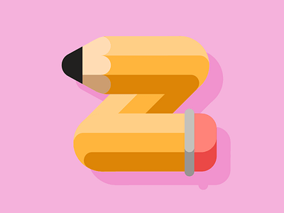 Z Pencil draw letter pencil twist z
