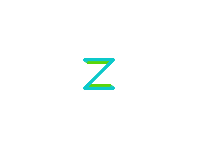 ZZ test 2 - perspective, stretch 3d branding connect dynamic interactive letter line logo processing type z