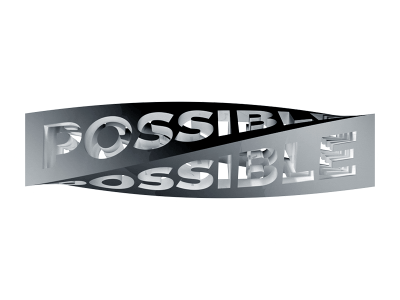 Impossible Twist 3d animated animation blackandwhite impossible logo possible possiblebudapest