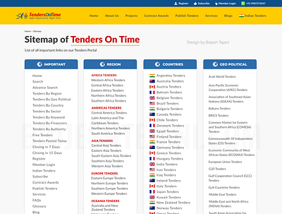 Sitemap Design | Tenders On Time branding design figma figma design figma india figmadesign figmaindia map site sitemap tender tenders ui ux website