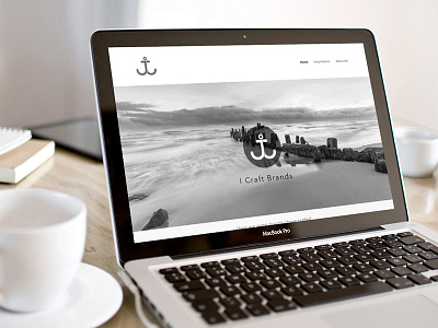 Portfolio Website anchor black and white jj macbook pro minimal portfolio ui web design website