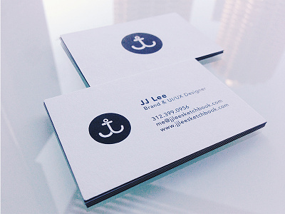 Business Card anchor black and white business card circle jj logo