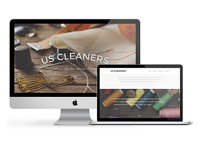 US Cleaners Website dry cleaners logo sew ui ux website