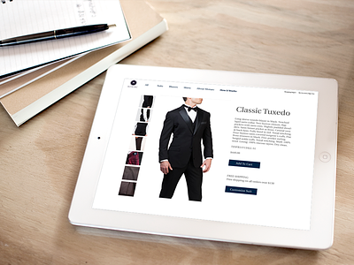 Product Detail Page custom detail ecommerce fashion grid men suits tailored ui ux website