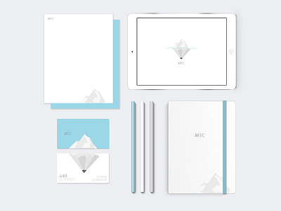 Artic Branding arctic artic branding iceberg icons logo pencil stationary