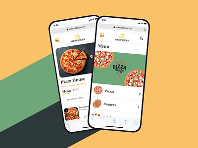 Menu App app clean design food mobile pizza ui ux web