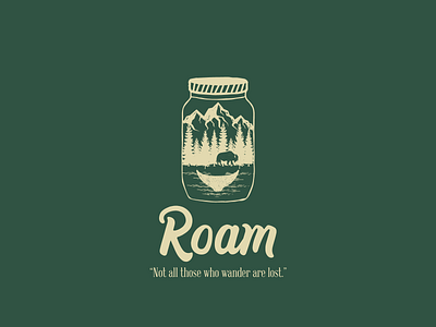 Roam branding design jar logo nature roam travel wordmark