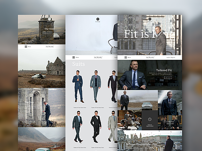 Custom Fitted Suits Mockup Website 007 clean custom ecommerce fashion james bond men minimalist shop simple suits