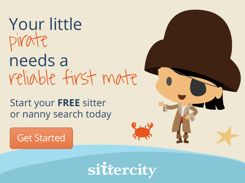 Your little pirate needs a sitter animated child crab gif illustration ocean pirate sand sitter