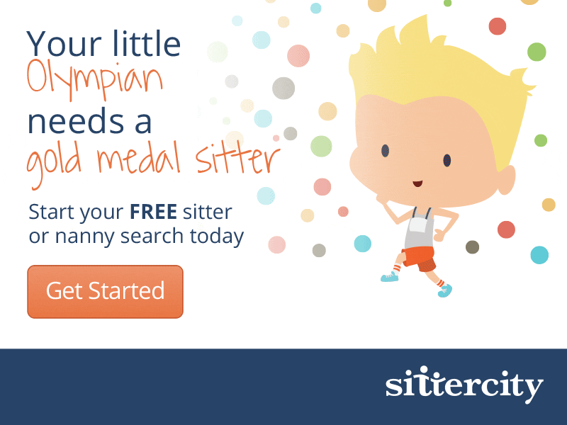 Your little Olympian needs a gold medal sitter sitter olympian running crowd olympic child animated gif illustration