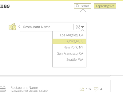 Searching for Food food menu minimal search thin ui ux website yellow