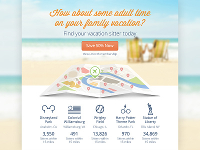 Vacation sitter email for Sittercity beach clean destination email icons map simple sitter travel ui vacation