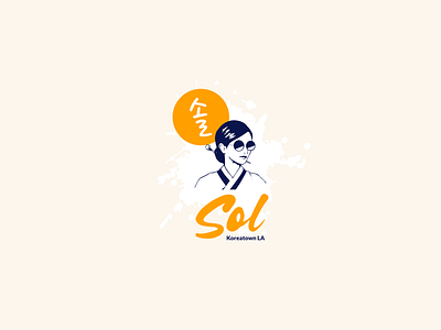 Sol Korean Restaurant Logo brand identity california design female girl hanbok hip korea logo restaurant socal sol